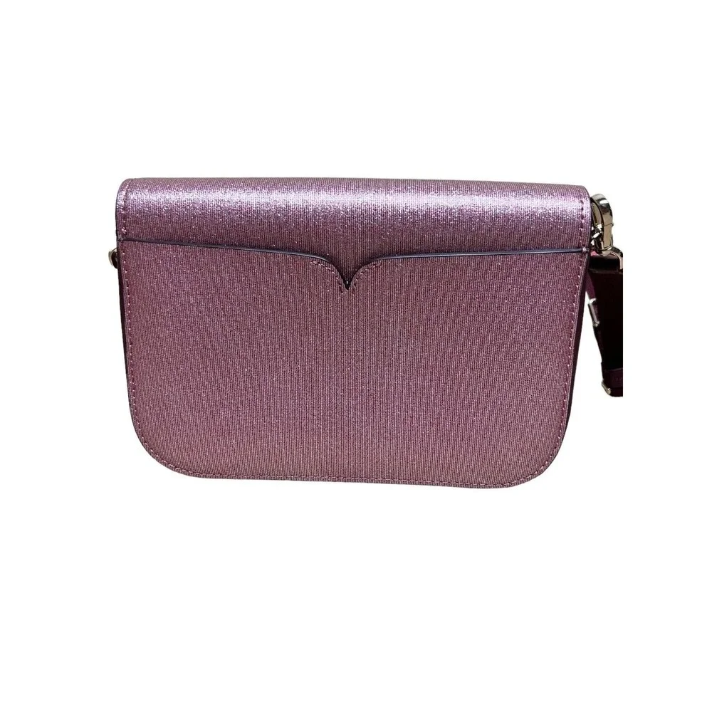 Kate Spade Buddie Glitter Striped‎ Leather Medium Pink Shoulder Bag